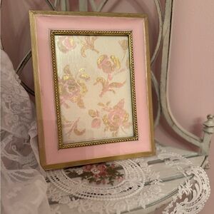 Elegant Pink and Gold Floral Frame